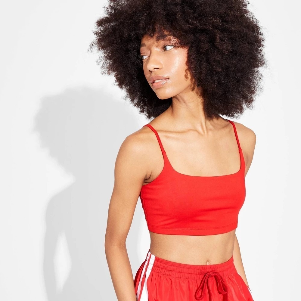 Wild Fable Women's Game Day Tiny Tank Top Red XS Crop Scoop Neck NWT